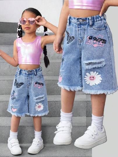 Denim Mini Skirt & Tops for Girls